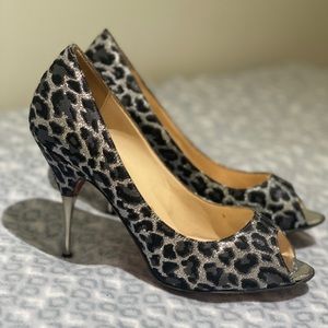 Christian Louboutin Leopard Peep Toe Pumps